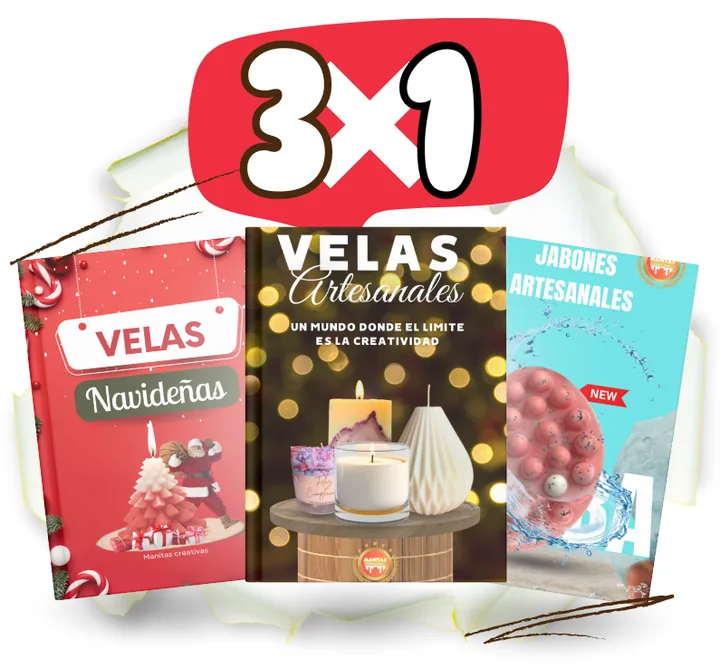 Curso 3 en 1: velas artesanales, velas navideñas y jabones artesanales
