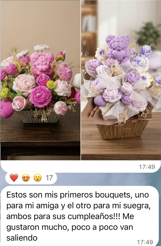 Alumna: «Estos son mis primeros bouquets... poco a poco van saliendo»